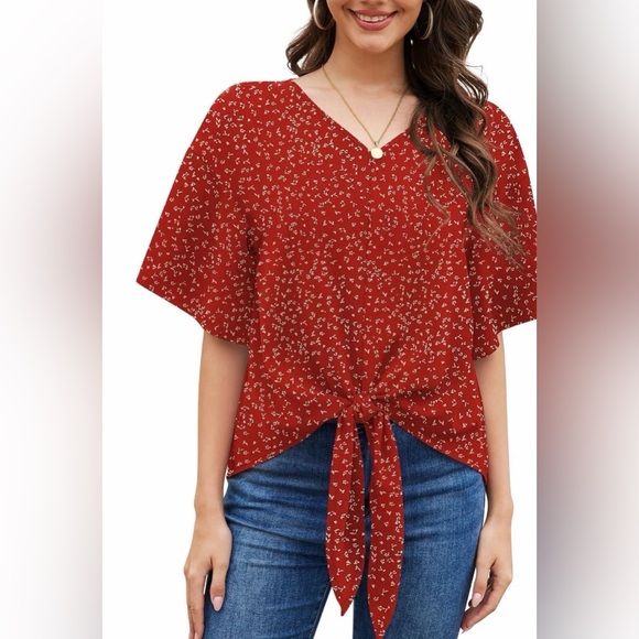 Tops - Red Floral Shirt